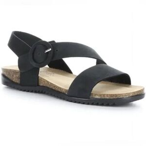 Bos. & Co. Suede Women's size 8 Black with Buckle and Cork-wrapped sole Sandals